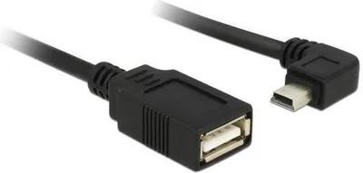 Zdjęcie produktu dla DELOCK USB Kabel A -> Mini-B Bu/St 0.50m 90° OTG sw