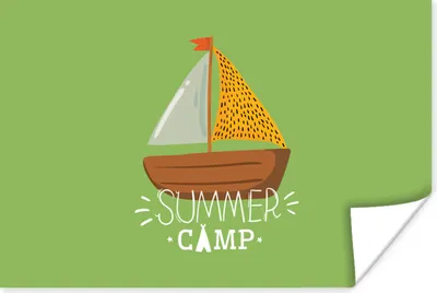 Produktbild von MuchoWow® Poster Boot - Sommer - Gelb 120x80 cm - Bilder