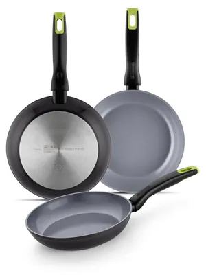 3er-Pfannenset 18-22-26 cm, Aluminium, Keramik-Antihaft, Induktion