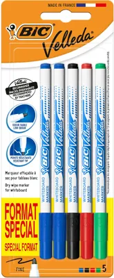Zdjęcie produktu dla BIC Velleda Fine 1721 Marker suchościeralny mix AST Blister 5szt