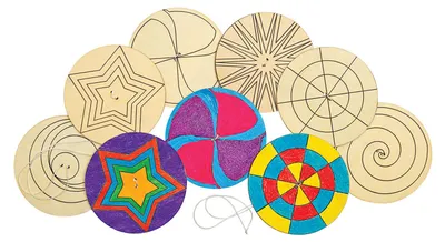 Produktbild von Colorations Holz-Spinner Bastelset - 24 Stück kreatives Spielzeug