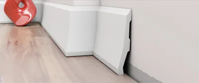 Produktbild von DEKORATIVES Sockelleiste - Fußleiste - Bodenleiste - DP8- weiß - 2 Meter - hartes Material