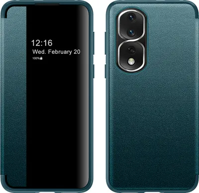 Produktbild von Honor 80 Pro Hülle, Schlank Kunstleder Klapp Ledertasche Schutzhülle für Honor 80 Pro Grün
