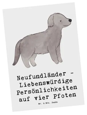Produktbild von Mr. & Mrs. Panda Postkarte Neufundländer Persönlichkeiten - Weiß - Geschenk, Hunderasse, Geduld, Ansichtskarten, Hunderassen, Fotokarte, Hunde mit viel Energie, Pflege