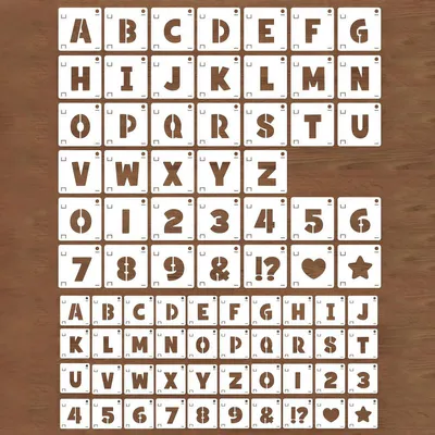 Produktbild von Schablonen-Set - 80-teilig für Buchstaben und Zahlen - 3 bis 4 Zoll - Wiederverwendbar für Textilgestaltung und DIY-Kunstprojekte