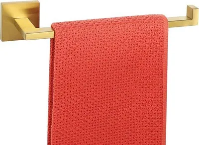 Produktbild von Handtuchhalter 25 cm - Goldener Handtuchhalter aus Edelstahl (304) - Robust, korrosionsbeständig, platzsparend für Badezimmer, Küche und Toilette