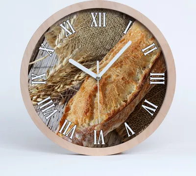 Produktbild von Holzuhr 20fi cm wanduhr - weiße Spitzen - frisches Baguette
