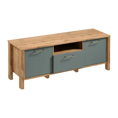Produktbild von AX LIVING Lowboard TV Iseonia – 138 cm breit, Eiche Wotan/Green