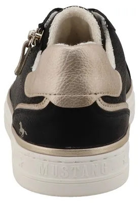 Produktbild von Mustang Damen Sneaker perforiert Reißverschluss Retro 26M0032006, Größe:42 EU, Farbe:Schwarz