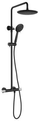 Produktbild von Solaria Duschsäule mit Thermostat-Armatur, schwarz matt/Chrom