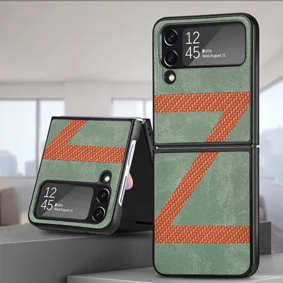 Image de Étui pour Samsung Galaxy Z Flip4 5G en similicuir / motif en Z - Neuf