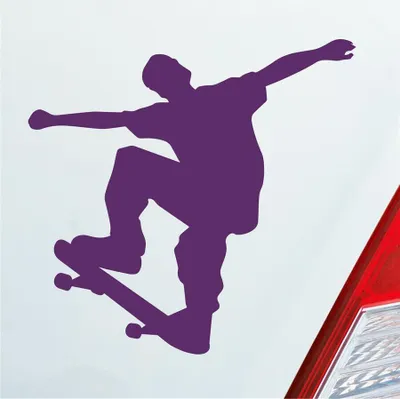 Produktbild von Auto Aufkleber Skater Skaten Sport Tuning Ollie 10x10 cm Lila Sticker Heckscheibenaufkleber
