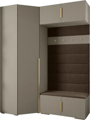 Produktbild von MEBLE KRYSPOL Inova 1 Möbelset Garderobe, 236,7x181,7x47cm - Kaschmir, Manila 04, Gold