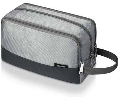 Produktbild von Kulturbeutel Reise Toilettenorganizer Grau für Damen und Herren, wasserabweisend, 24x15x12 cm