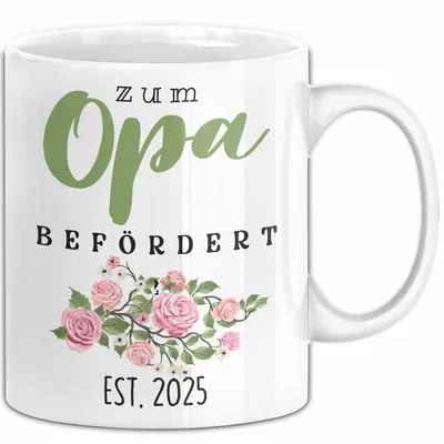 Produktbild von Trendation - Du Wirst Opa 2022 Tasse Geschenk Schwangerschaft Verkünden Großvater Überraschung Baby Kaffeetasse Opa Befördert 2022 (Weiß)