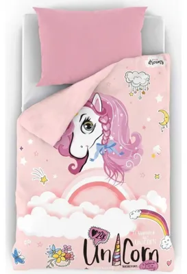 Produktbild von Bettwäsche für junge Unicorn rosa