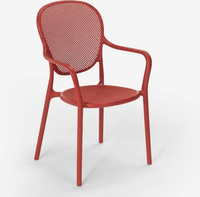 Image de Chaise au design moderne en polypropylène pour cuisine bar restaurant et extérieur Clara - Rouge