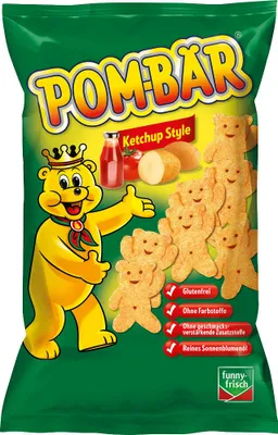 Produktbild von funny frisch Pom Bär Ketchup Kartoffelsnack glutenfrei vegetarisch vegan 75g