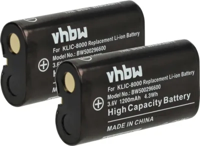 Produktbild von vhbw 2x Akku kompatibel mit Kodak EasyShare Z712 IS, Z812 IS, Z612, Z1015 IS, Z1085 IS, Z1485 IS, Z8612 IS, Z1012 IS Kamera (1200 mAh, 3,6 V, Li-Ion)