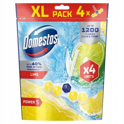 Zdjęcie produktu dla Domestos Kostka toaletowa Power 5 Lime 4 x 50 g