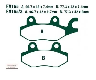 Produktbild von EBC Brakes FA165/2TT Bremsbeläge Satz Bremsklötze für MZ MOTORCYCLES RT