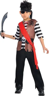 Piraten Kostüm Einäugiger Seeräuber Oskar für Kinder 4-10 Jahre Fasching Karneval Mottoparty Kinderfasching Halloween