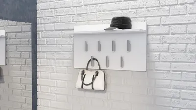 Immagine prodotto di raumhirsch: Appendiabiti moderno da parete con ripiano e 7 ganci, ideale per l'ingresso e il corridoio