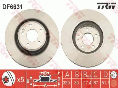 Produktbild von Bremsscheibe TRW DF6631