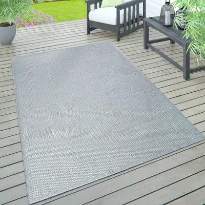 Produktbild von Outdoor Teppich wetterfest Garten & Terrasse flachgewebt Uni Sisaloptik robust Grösse 200x350 cm