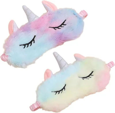 Produktbild von Schlafmaske 18 x 8 cm, 2 Stück, Einhorn, atmungsaktiv, für Schlafen