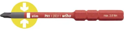 Produktbild von Wiha SoftFinish® electric slimBit, Phillips (2831-11) PH1, 75 mm, 6,0 mm