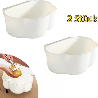 Produktbild von Wickeltisch Organizer 2 Stück Küchenschrank Tür Hängende Abfallbehälter, Auffangschale für Küchenabfälle zum Einhängen, Wickeltisch Organizer zum Anhängen, Auffangschale für Küchenabfälle, Weiss
