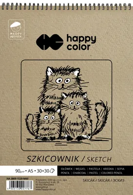 Image de Carnet de croquis à spirale Happy Color A5 80/90g 60 feuilles
