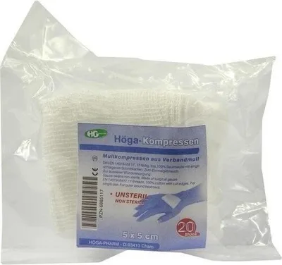 Obrázek produktu pro Höga Kompresy 5x5cm nesterilní 20 ks