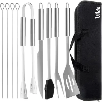 Immagine prodotto di Set di utensili per barbecue Vilde Set di utensili per barbecue con custodia Utensili per barbecue in acciaio inox10