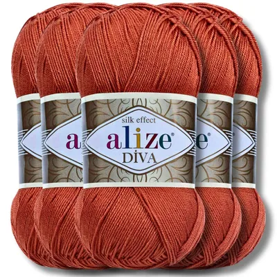 Zdjęcie produktu dla Alize 5 x 100 g wełna Diva, jednolita, do szydełkowania i dziergania (36)