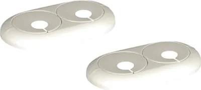 Produktbild von BADfabrik24 Doppelrosette aus PP, in altweiß für Rohr-d 16mm 2 Stück