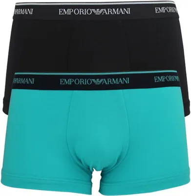 Produktbild von EMPORIO ARMANI 2er Pack Herren Boxershorts Gr.S  Fb. Boxer Türkis Schwarz