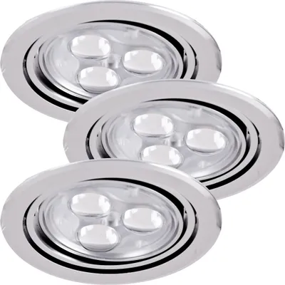Produktbild von 3 x Paulmann LED Möbeleinbauleuchten Einbaustrahler Set Micro Line schwenkbar Alu gedreht 3 x 3W 230V