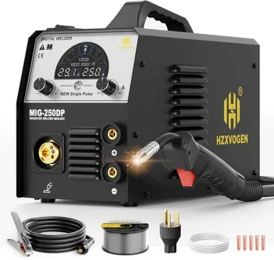 Imagen del producto de Máquina de soldar 5 en 1: MIG, MMA, TIG - Potencia de 250 W - Soldadura de aluminio - Semiatomática