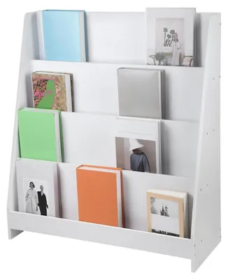 Produktbild von Bücherregal für Kinder mit Spielzeugkiste, Holz, Weiß, 30 x 70 x 88 cm