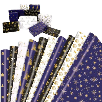 Zdjęcie produktu dla Solidchoice - Zestaw 10 arkuszy papieru prezentowego świątecznego
