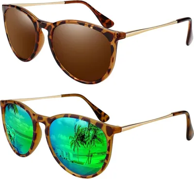 Produktbild von LINVO Polarisierte Retro Sonnenbrille Damen Vintage UV400 Schutz