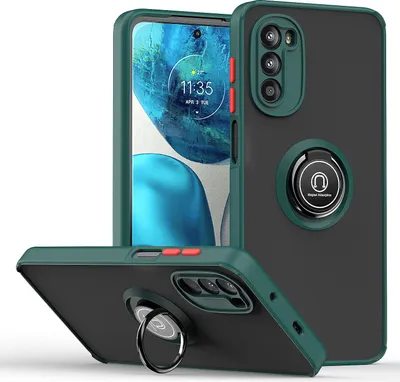 Produktbild von Moto G52 Hülle, Ring Halter Ständer Matte Transluzent TPU Rahmen Stoßfest Schutzhülle für Motorola Moto G52