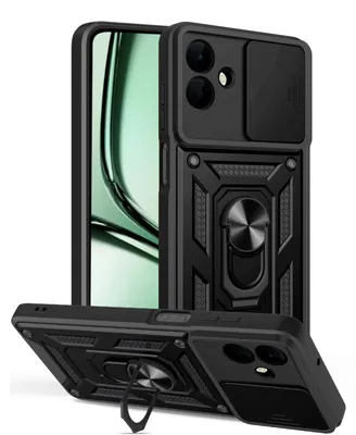 Produktbild von Outdoor Panzer Hülle für Samsung Galaxy A07 mit Kameraschutz Ringhalter Schwarz