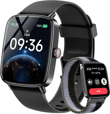 Produktbild von Smartwatch mit Telefonfunktion für Damen & Herren, 1,85" HD Fitnessuhr | Herzfrequenz, SpO2 & Schlaf | IP68 Wasserdicht, 120+ Sportmodi, Android & iOS