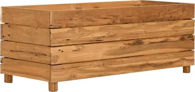 Produktbild von vidaXL Hochbeet 100x40x38 cm Teak Altholz und Stahl