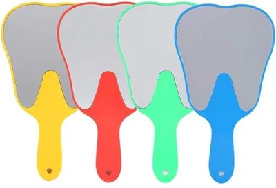 Obrázek produktu pro Ruční zrcátko s rukojetí, 4 barvy, nástěnné zrcátko, 25 x 13 cm, kov