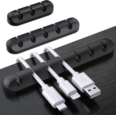Produktbild von Kabelhalter Kabelclips, [3 Stück] kabelmanagement Selbstklebend Kabel Organizer Vielzwecke Kabelführung Set für Schreibtisch Computer PC, USB Ladekabel, ZuhauseBüro