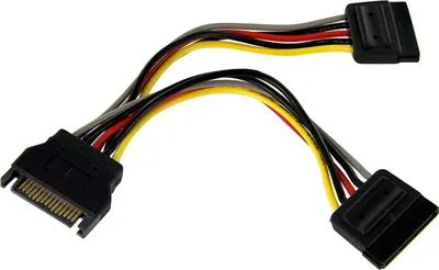 Produktbild von StarTech.com SATA Y-Stromkabel Splitter 15cm 1x Stecker auf 2x Buchse